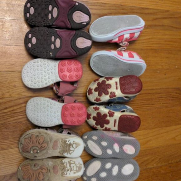 LOT 6 GIRLS BABY TODDLER SHOES LEATHER STRIDE RITE GEOX NATURINO OSH KOSH SZ 4 5 - Picture 8 of 8